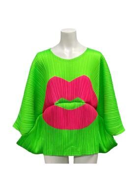 Pleats Please Light Green Pink [Outer #299972P83B